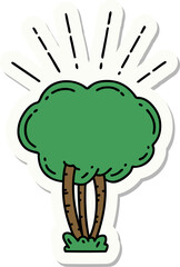 sticker of a tattoo style tree