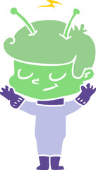friendly flat color style cartoon spaceman