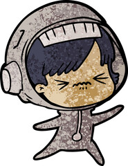 angry cartoon space girl