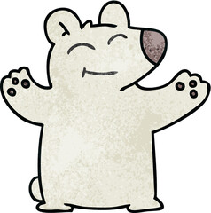 Obraz premium hand drawn quirky cartoon polar bear