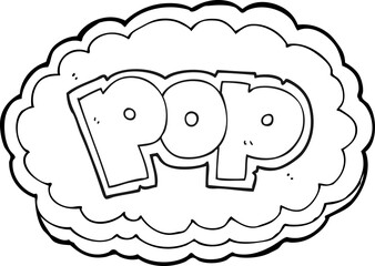 freehand drawn black and white cartoon POP symbol