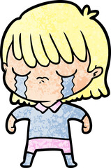 cartoon woman crying