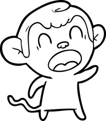 shouting cartoon monkey
