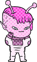 cute cartoon alien girl