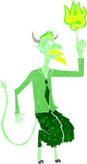 cartoon devil in shirt and tie