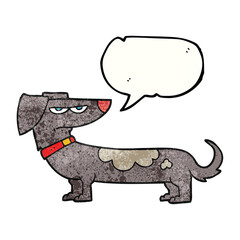 freehand speech bubble textured cartoon annoyed dog