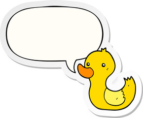 cartoon duck with speech bubble sticker