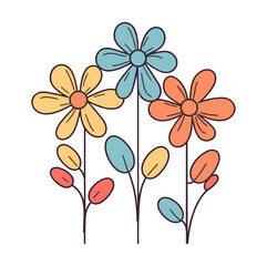 isolated background with flowers