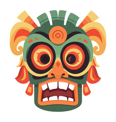 tiki mask vector illustration, tiki festival mask