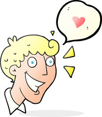 freehand drawn speech bubble cartoon excited man