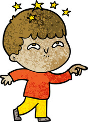 cartoon amazed boy