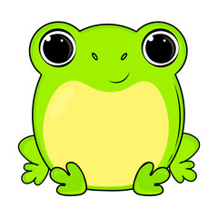 cute cartoon frog on white background