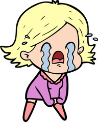 cartoon woman crying