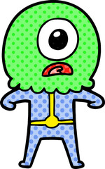cartoon cyclops alien spaceman