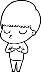 cartoon calm boy