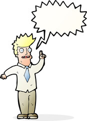 cartoon man with idea with speech bubble
