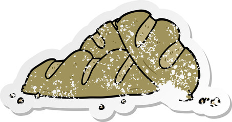distressed sticker of a cartoon loaves of bread