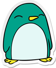 hand drawn sticker cartoon doodle of a cute penguin