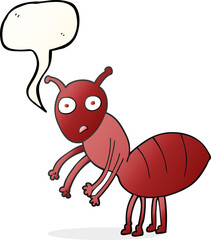 freehand drawn speech bubble cartoon ant