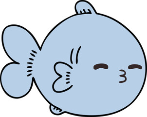 hand drawn quirky cartoon fish