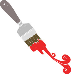 flat color illustration of paint brush dripping