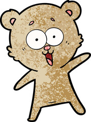 laughing teddy  bear cartoon