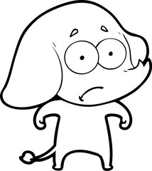 cartoon unsure elephant