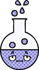 comic book style cartoon of a test tube