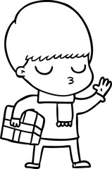 cartoon calm boy