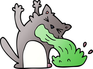 cartoon doodle of an ill cat