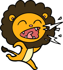 cartoon running lion