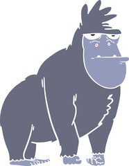 flat color style cartoon gorilla
