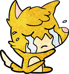 Obraz premium crying fox cartoon