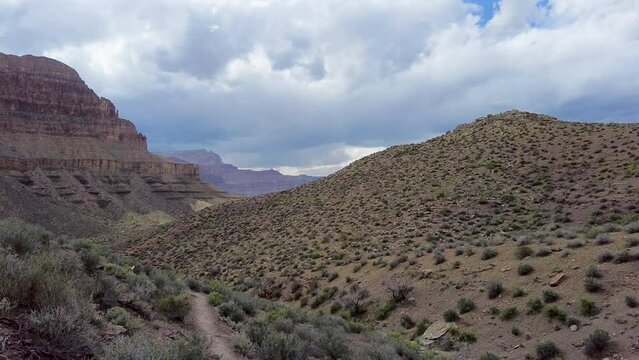 Hiking South On Tonto Trail in the Grand Canyon