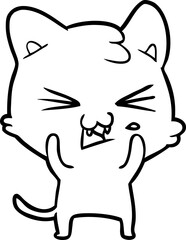 cartoon cat hissing