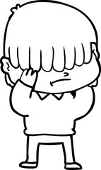 cartoon boy with untidy hair