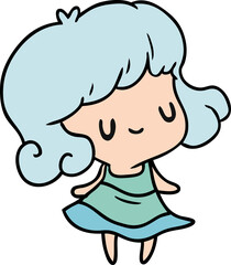 cartoon illustration kawaii of cute girl