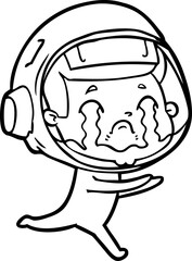 cartoon crying astronaut