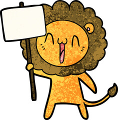 happy cartoon lion