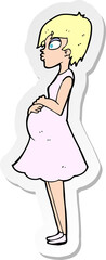 sticker of a cartoon pregnant woman
