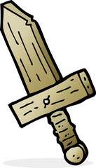 cartoon wooden sword