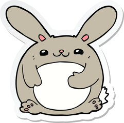 sticker of a cartoon rabbit