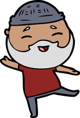 cartoon happy bearded man