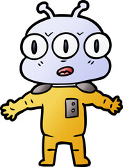 cartoon three eyed alien