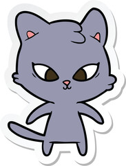sticker of a cute cartoon cat