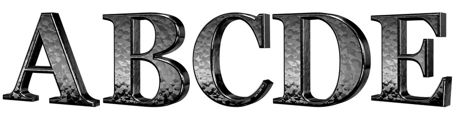 3d letter font luxury black gold A, B, C, D, E - obrazy, fototapety, plakaty