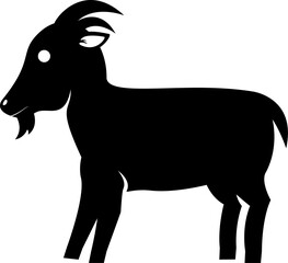 Goat icon vector illustration. Silhouette goat icon for livestock, food, animal and eid al adha event. Graphic resource for qurban design in islam and muslim culture