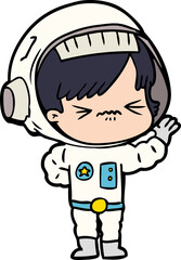 cartoon astronaut woman