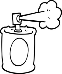 black and white cartoon spraypaint can