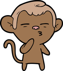 cartoon suspicious monkey